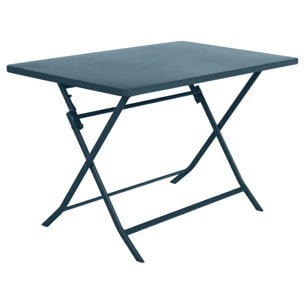 Table de jardin pliante rectangulaire "Greensboro" pétrole 4 places en acier traité époxy