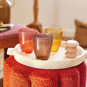 Verre à eau jaune 31cl Concepto Stripy Amber - Luminarc