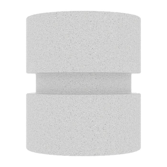 Narcisse – Table d'appoint en magnésie blanche mouchetée