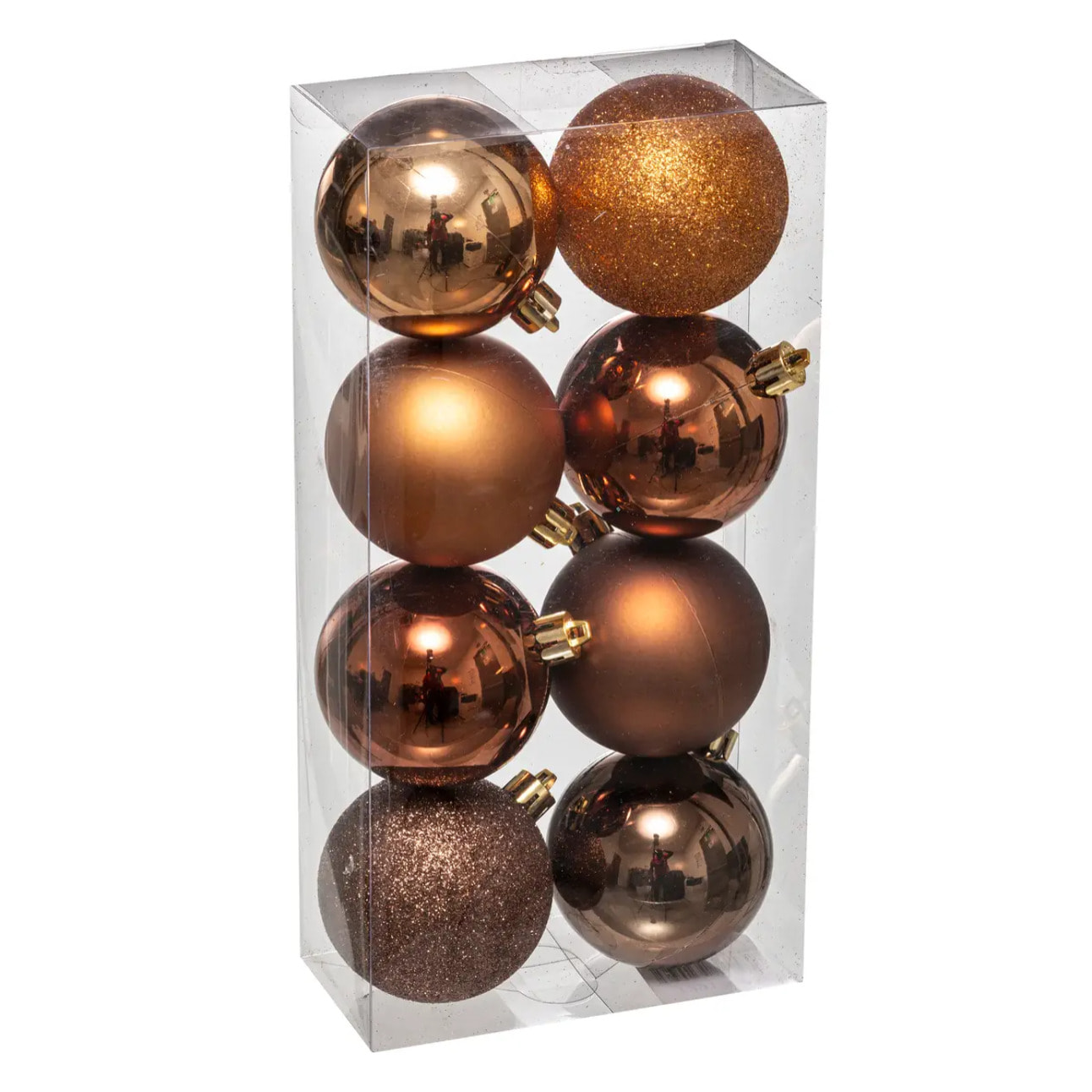 Lot de 8 boules D.7cm bronze