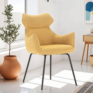 Lot de 2 fauteuils de table en tissu - ICONIC