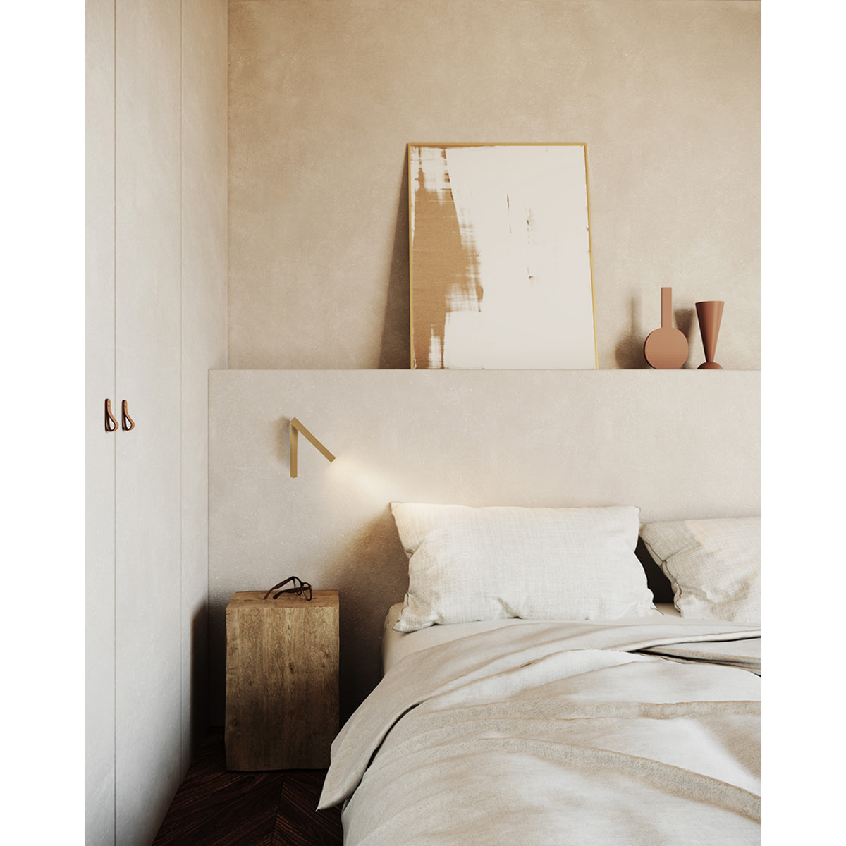 LEDS C4 Luz de lectura Hall Slim LED 3.5 Blanco cálido - 2700K ON-OFF Oro mate 150lm
