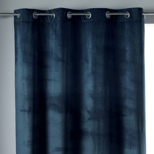 Rideau tamisant en velours ras - Bleu Marine