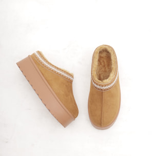 SABOT MAMMUT BORDATO CUOIO