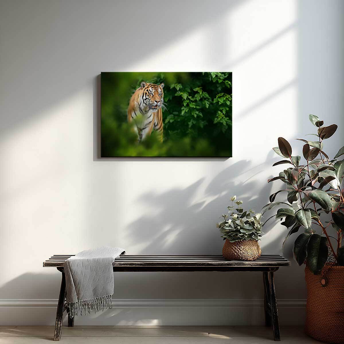 Tableau tigre majestueux dans la jungle Toile imprimée