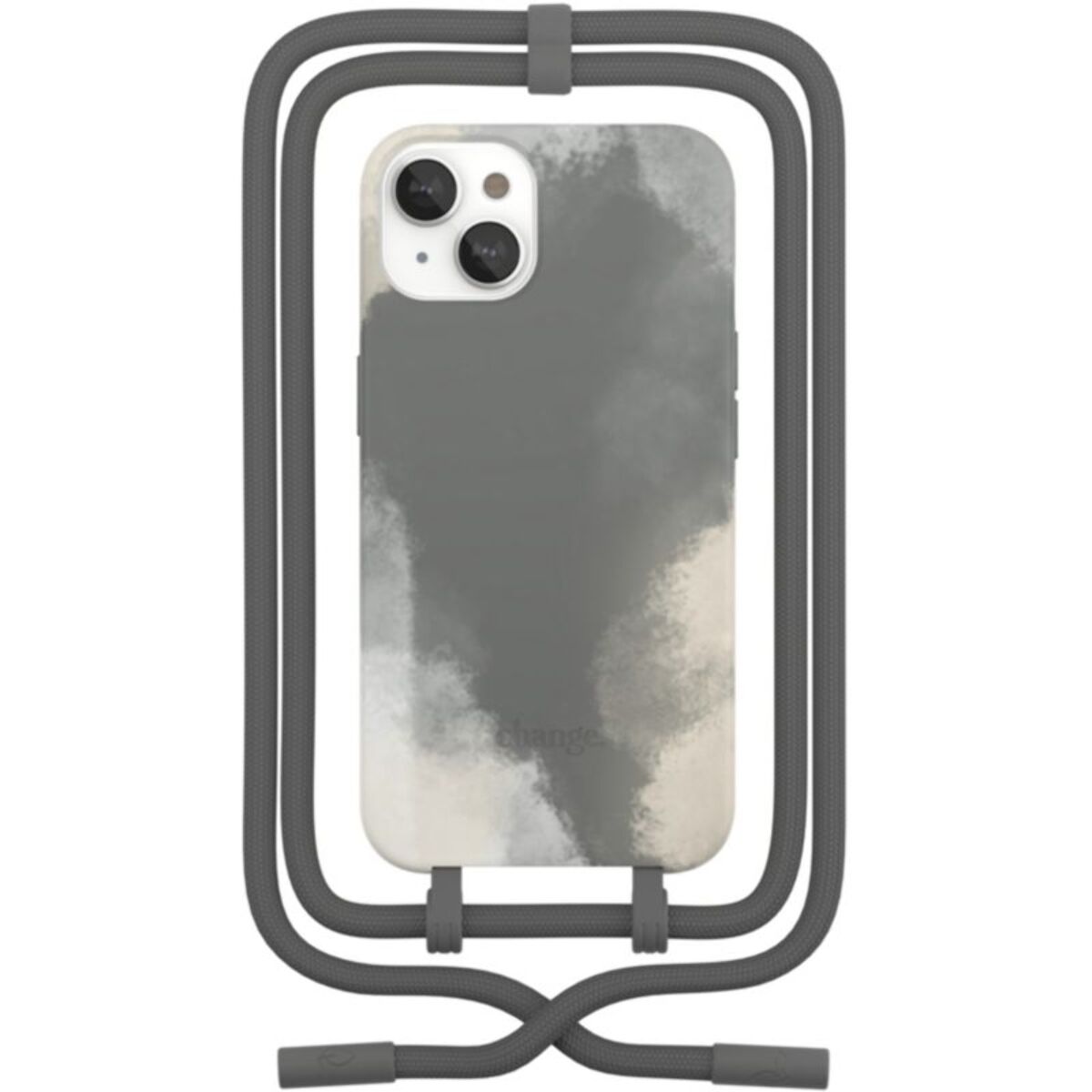 Coque avec cordon WOODCESSORIES iPhone 13 mini Tour de cou gris foncé