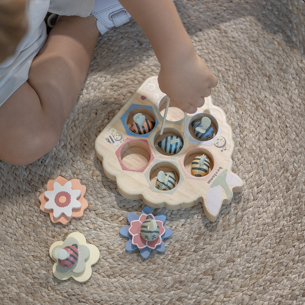 Beeloom- Juego de mesa de madera Beeboard Game para niños