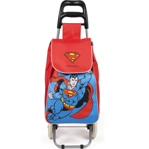 Carrello portaspesa Excelsa Superman, capacità 38 L, sacca removibile idrorepellente, multicolore