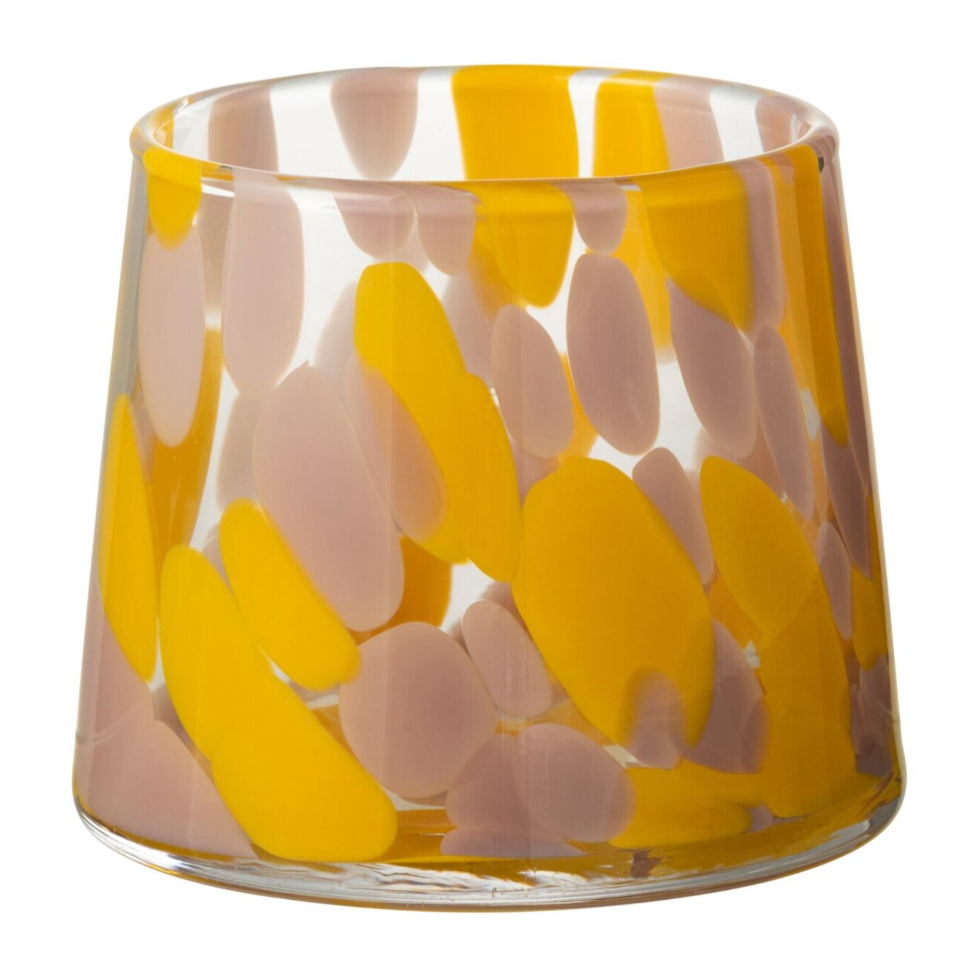 J-Line photophore Taches - verre - rose/ocre