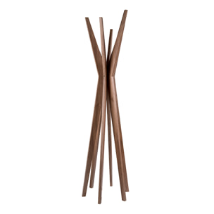Perchero madera chapada en nogal 50x50x190cm