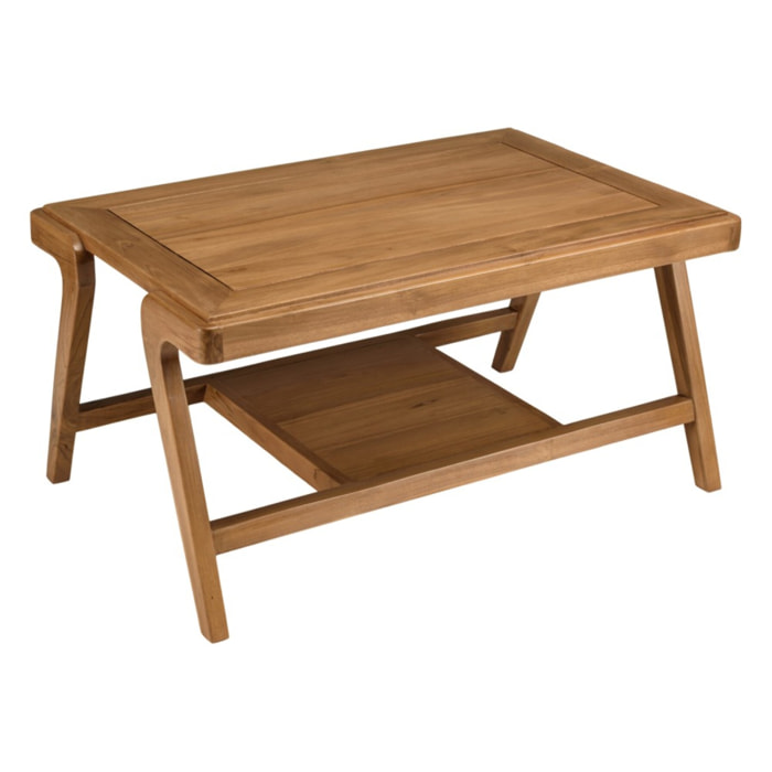 WILL - Table basse FLORES rectangulaire double plateau en teck