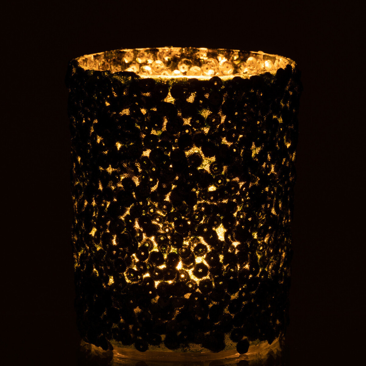 J-Line photophore Givré - verre - vert foncé - large