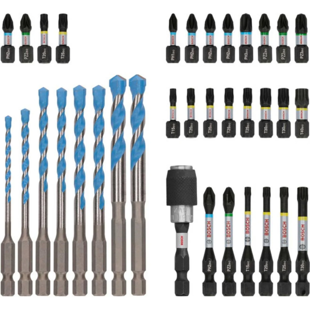 Embouts de vissage PRO impact et SET de forets multi-construction, 35 pcs. - BOSCH - 2608522518