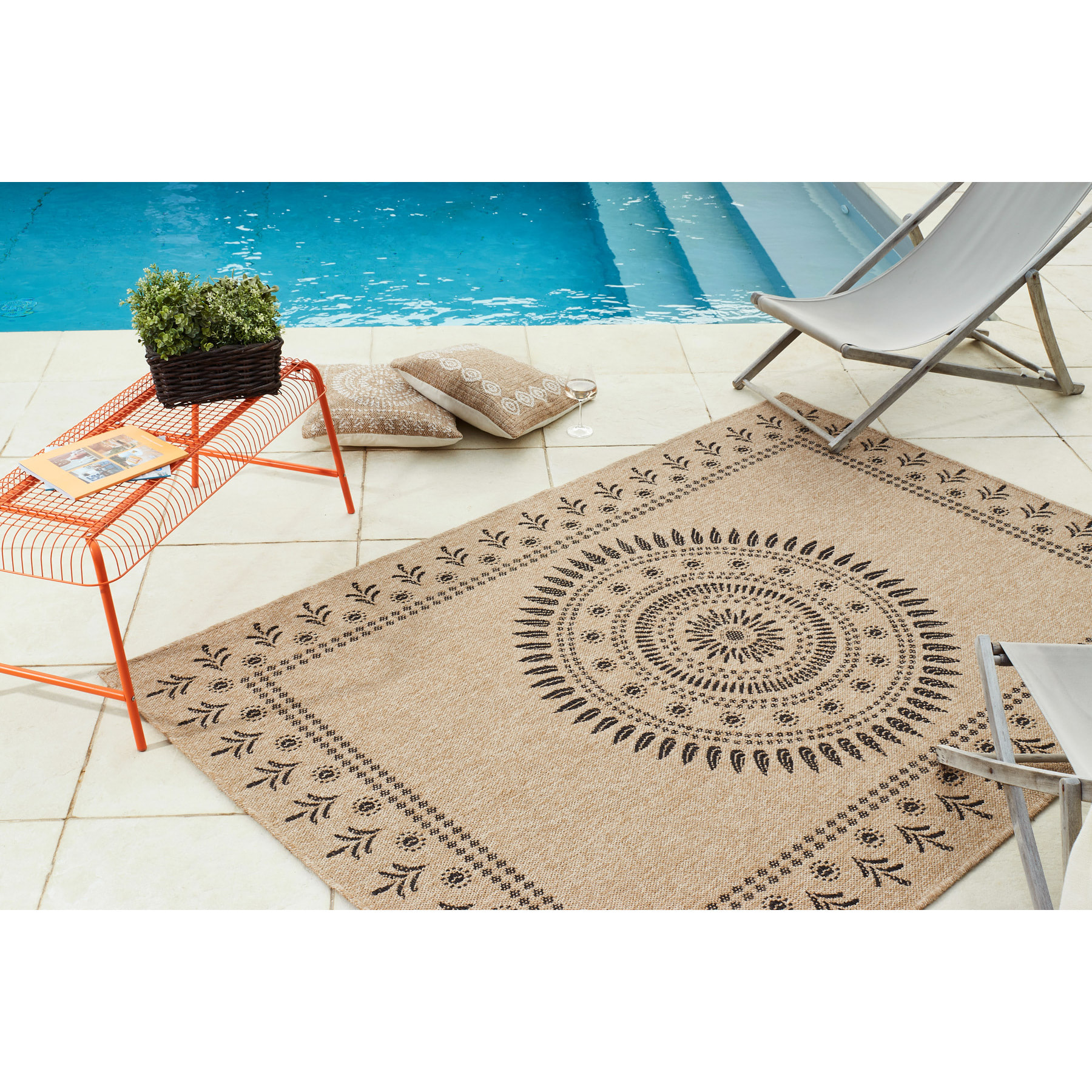 Nature - tapis effet jute noir