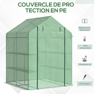 Serre de Jardin Étagères 3 Niveaux Bâche PE 140 g/? Vert