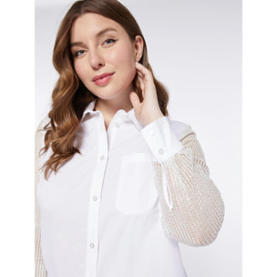 Fiorella Rubino - Camicia con maniche a rete - Bianco