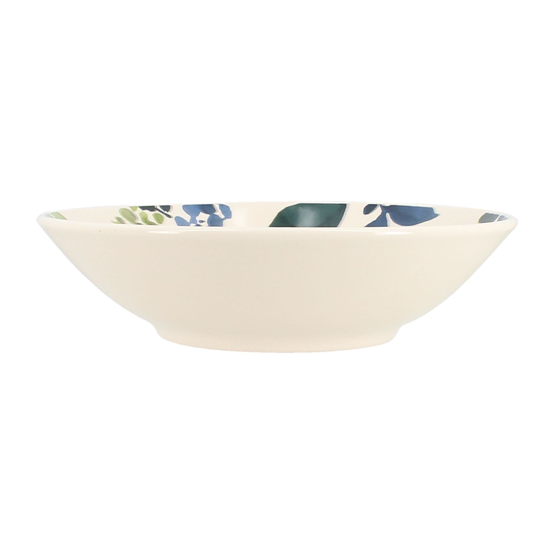 Lot de 6 assiettes à dessert en grès 19cm motif fleuri bleu BLEUET