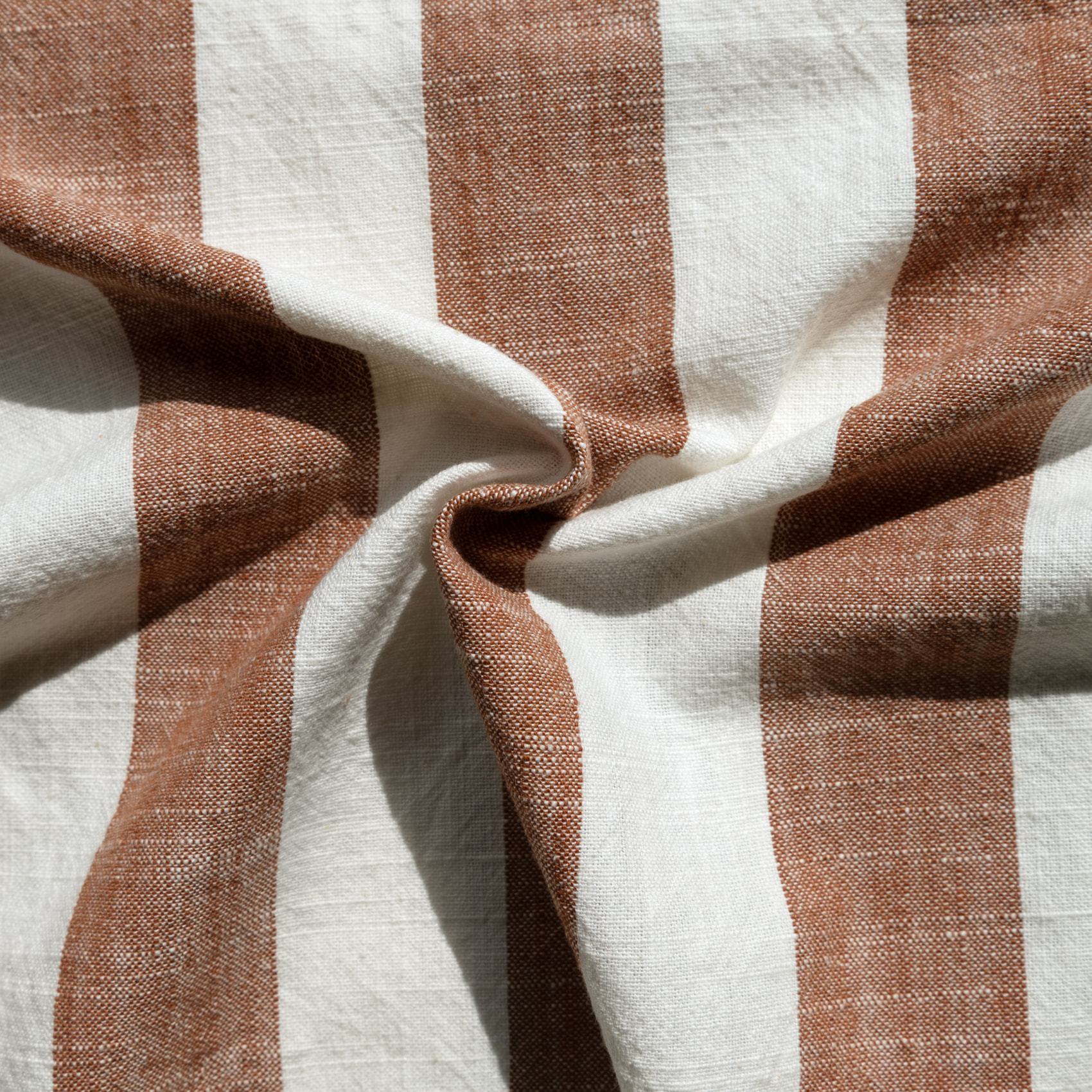 Rideau 100% coton larges rayures LOURMARIN - Terracotta