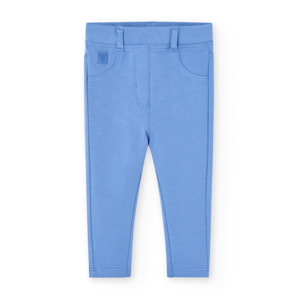 PantalÃ³n elÃ¡stico de felpa para niÃ±a liso de color azul