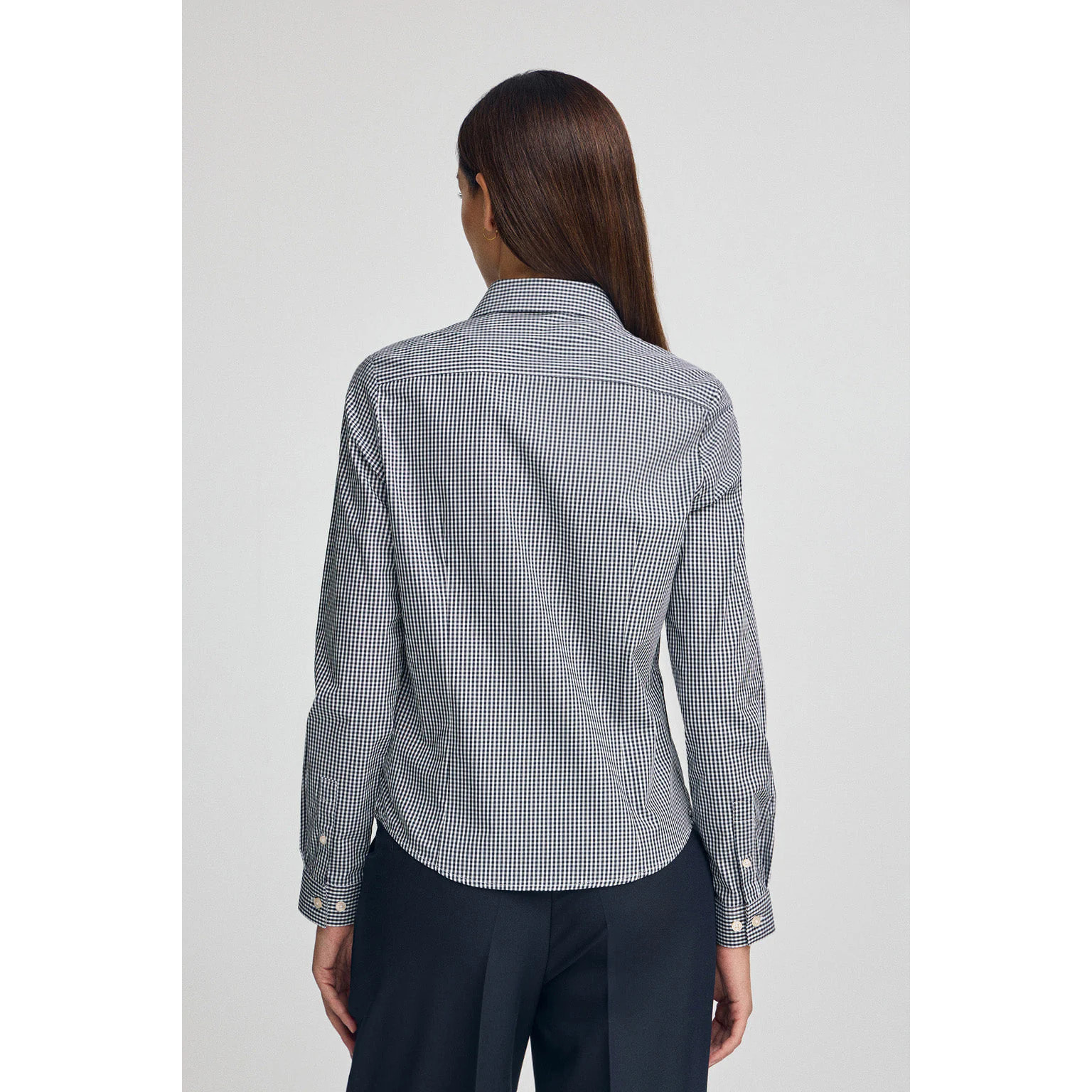 Camicia a quadri vichy blu marino con logo Rigby Go