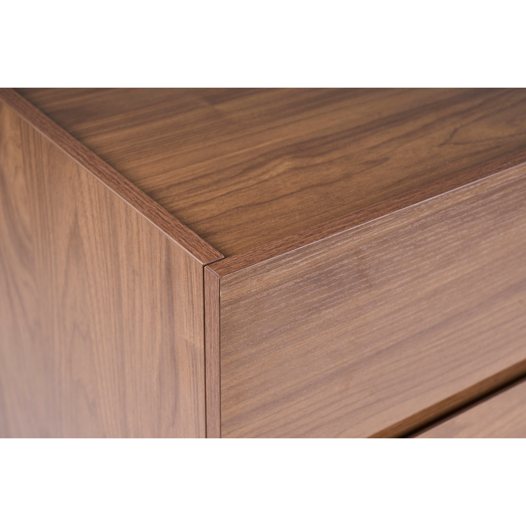 Commode finition bois foncé noyer 3 tiroirs L80 cm SANAA