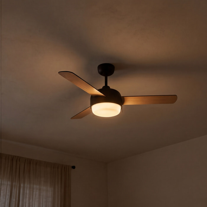 Forlight Ventilador IP20 Klar E27 40W Marrón cobrizo Madera