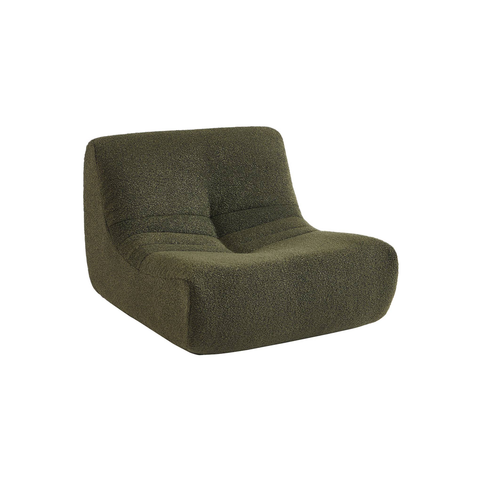Fauteuil chauffeuse enfant bouclette texturée 1 place kaki - Sokol Kids