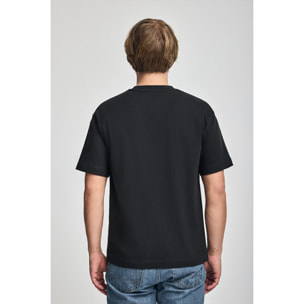 Camiseta negra de manga corta y cuello redondo con logotipo Polo Club