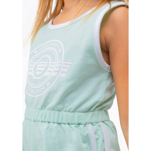 Tuta in peluche semplice con finiture color menta per bambine