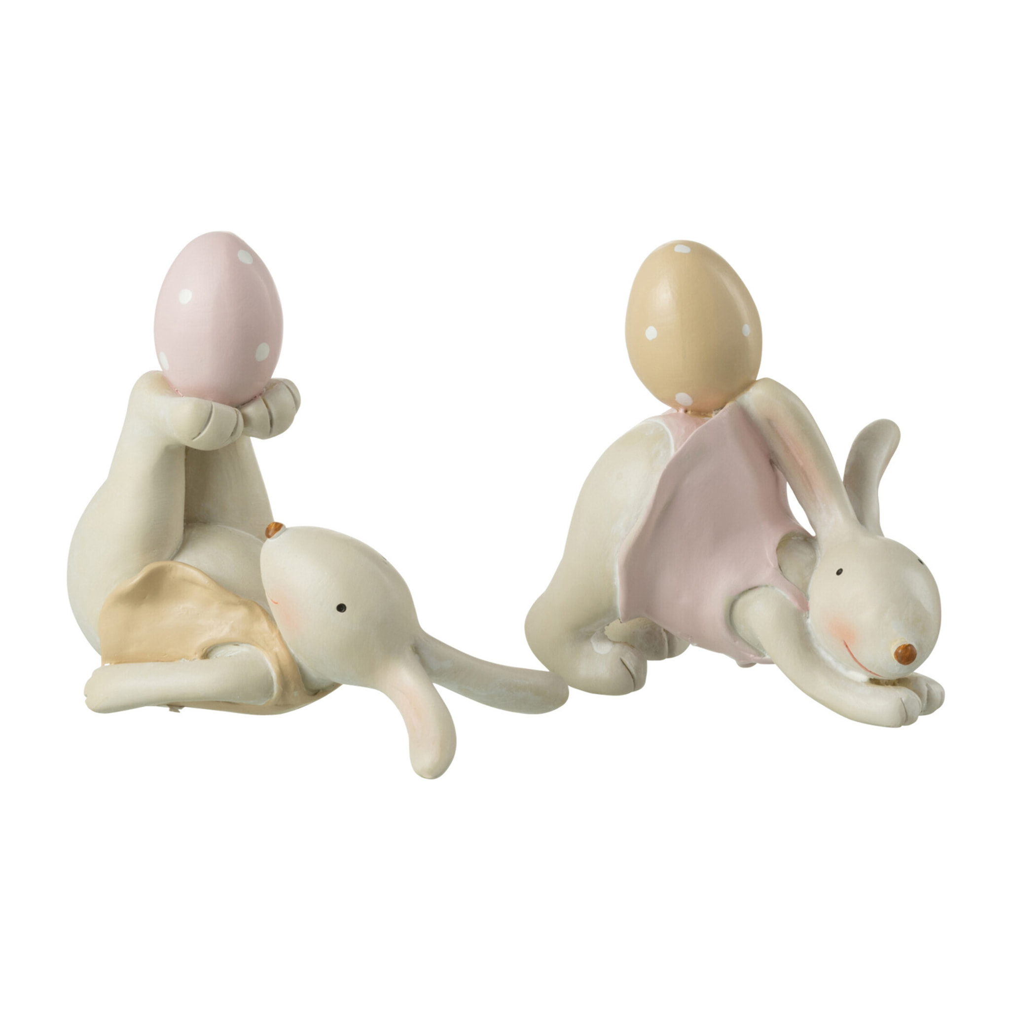 J-Line figurine Lapin Jeu Œufs - polyrésine - mix - 2 pièces