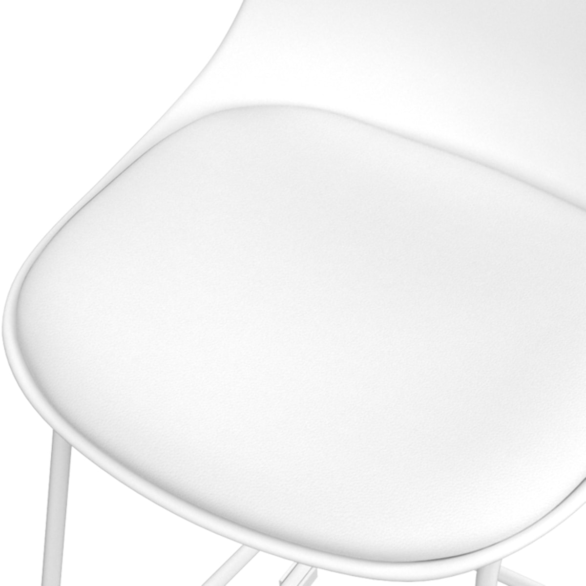 Lot de 2 chaises pour îlot central 65 cm blanches - Leni