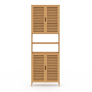 Armoire salle de bain Maya bambou 4 portes