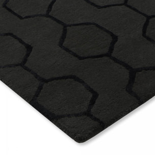 Tapis salon et chambre fait à la main en laine motif faux uni JOAL