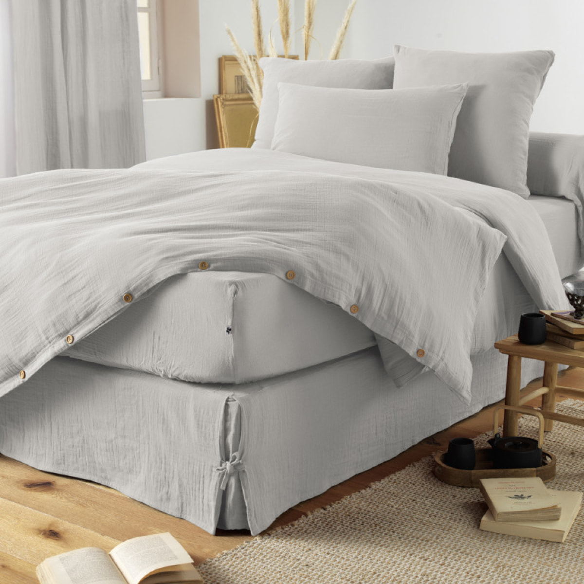 Pack housse de couette "Gaïa" "Gaze de Coton" 3 Pièces - Gaïa Nuage