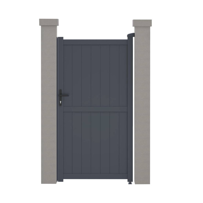 Portillon aluminium "Maurice" - 101.2 x 180.9 cm - Gris