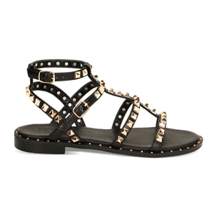 Sandalias planas negras