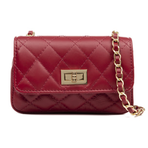 Amaro borsa a tracolla Donna. Pelle autentica Sauvage Trapuntata.