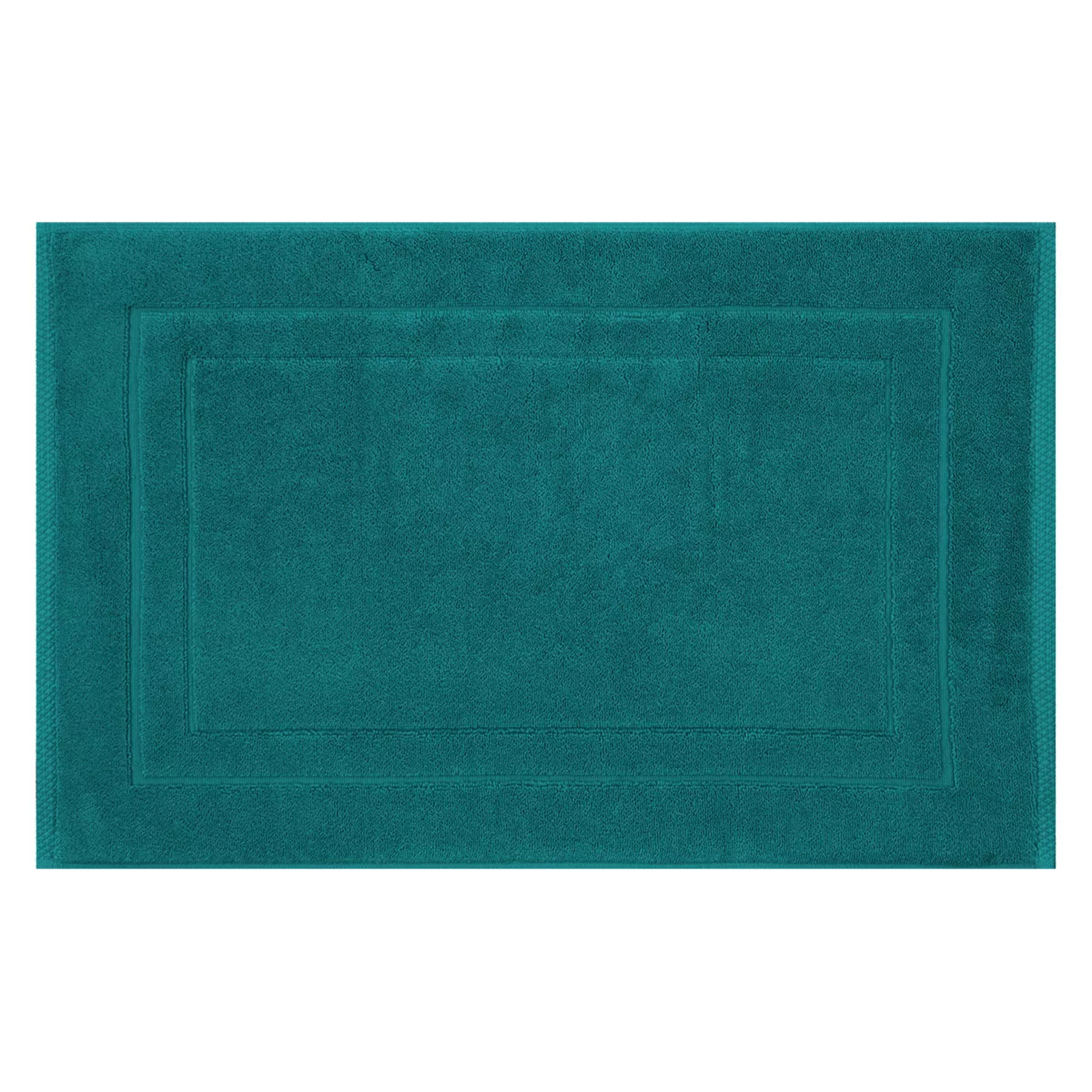 Tapis de bain pur coton 900 g/m² uni vert Elea emeraude