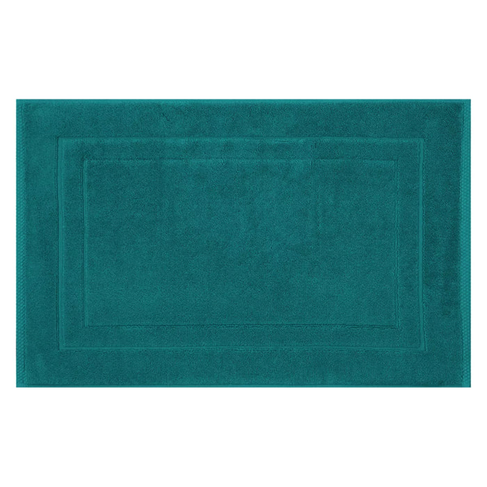 Tapis de bain pur coton 900 g/m² uni vert Elea emeraude
