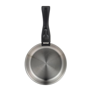 set de 3 cazos ø16ø18ø20cm sin revestimientos + mango desmontable en acero inoxidable