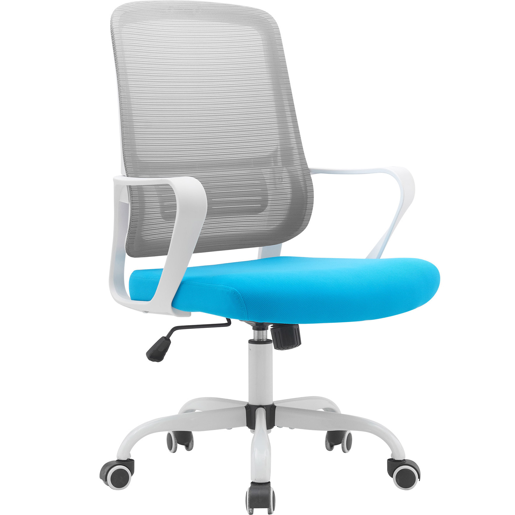 Silla de estudio Noah tela azul y gris 109x59x56 cm