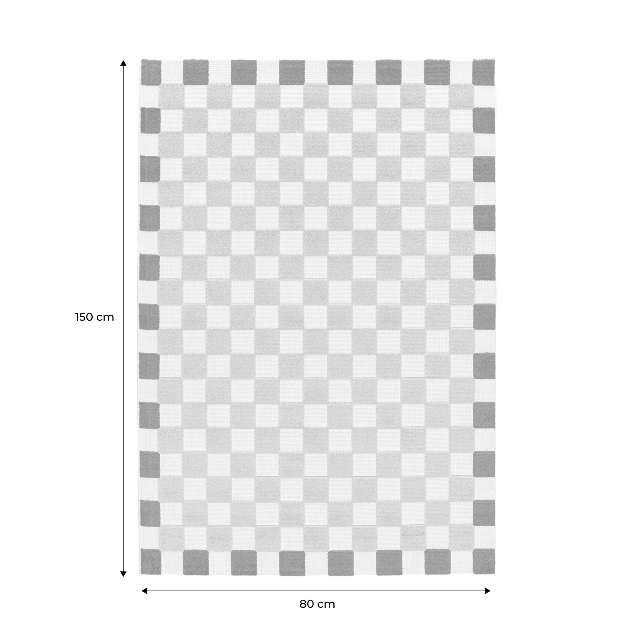 Tapis intérieur/extérieur damier rose et rouge  MONA