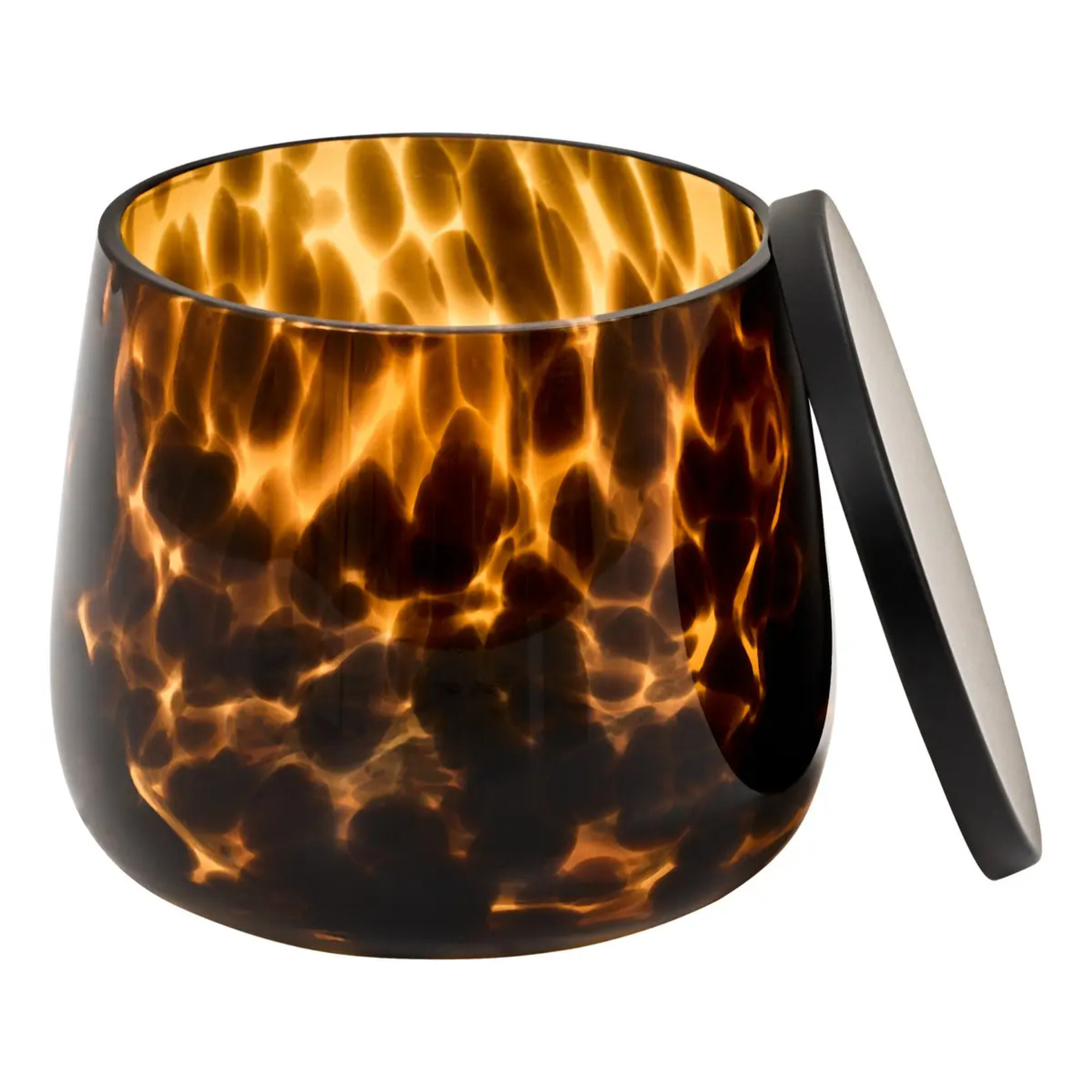 Pot à cotons en verre Dotty flammes marron