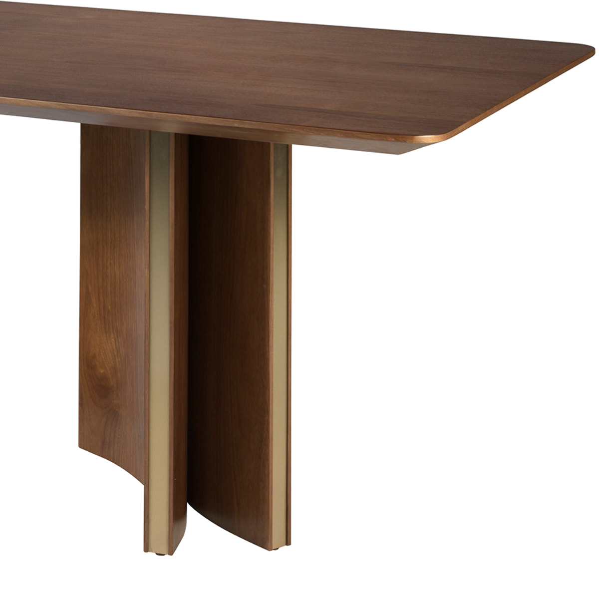 Mesa comedor Angel Cerdá rectangular con tapa fija de madera chapada en nogal natural 200x100x76cm