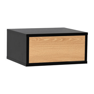 Mesita de noche flotante Apolo 1 cajón color Negro