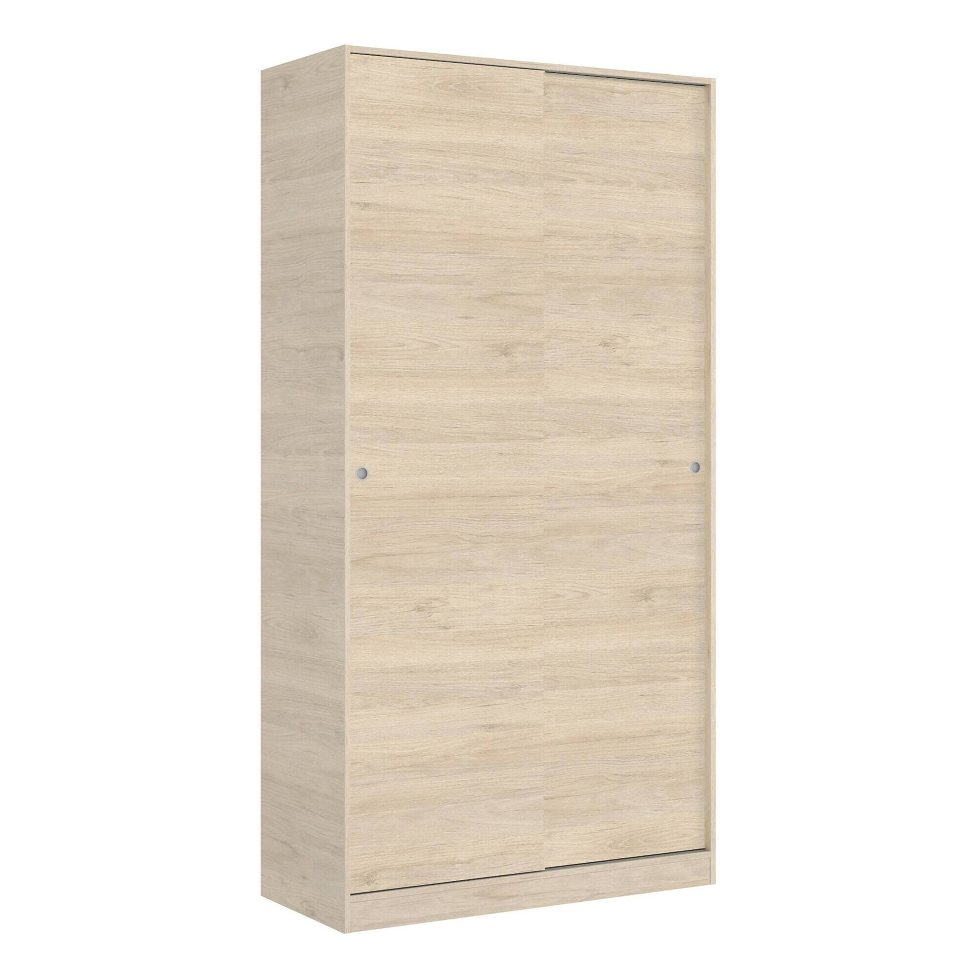 Guardaroba Kilimangiaro, Mobile appendiabiti per camera da letto, Armadio con 2 ante scorrevoli, 100x50h204 cm, Rovere