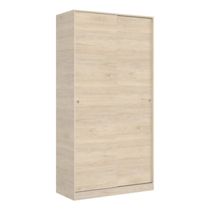 Guardaroba Kilimangiaro, Mobile appendiabiti per camera da letto, Armadio con 2 ante scorrevoli, 100x50h204 cm, Rovere