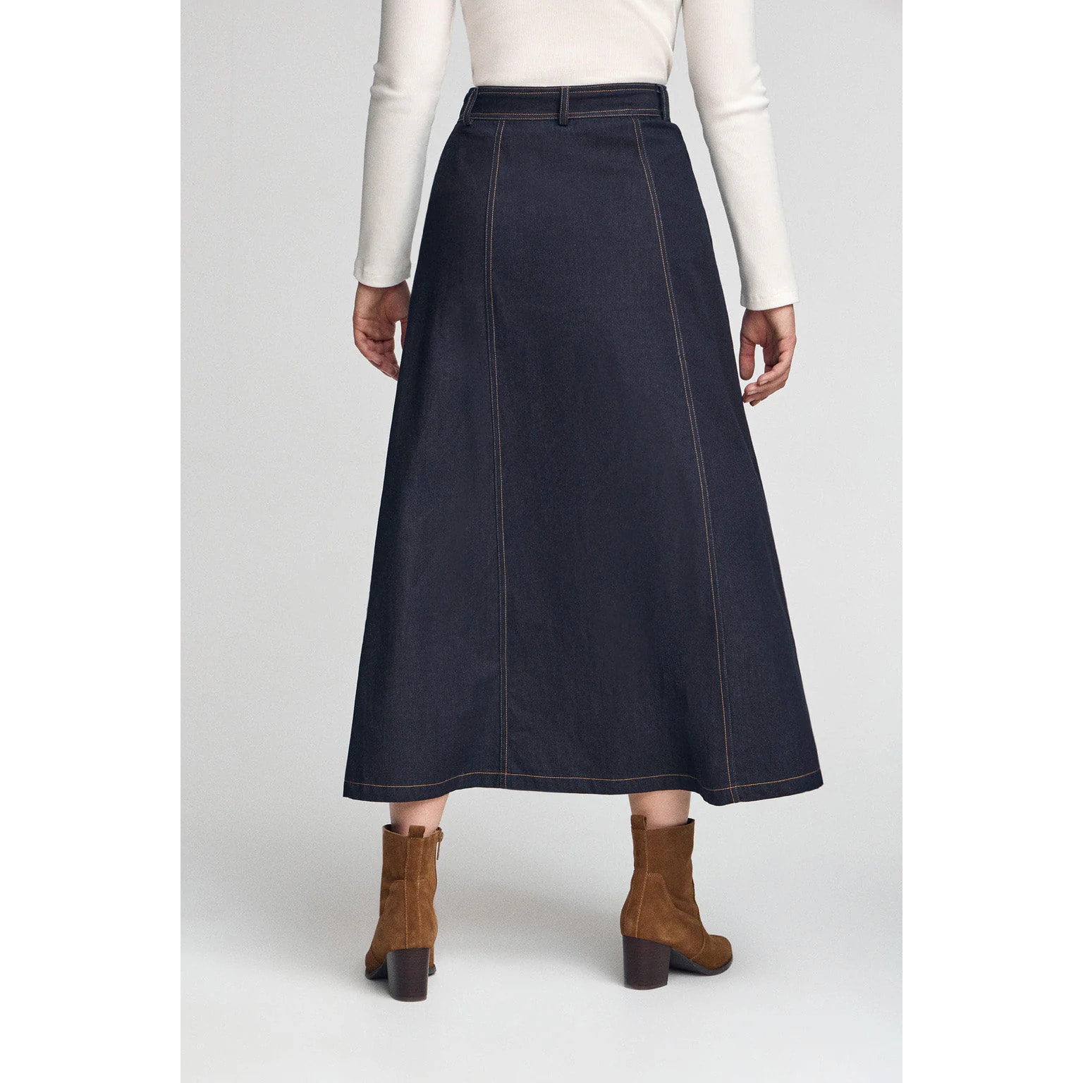 Gonna Alisa in denim blu con dettagli Polo Club