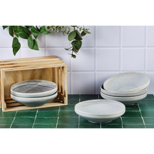 Assiette creuse STONE Ø20cm - 6 pièces - Gris lune