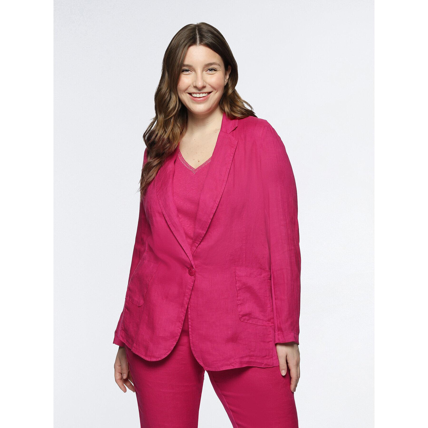 Fiorella Rubino - Blazer in lino e cotone - Fucsia